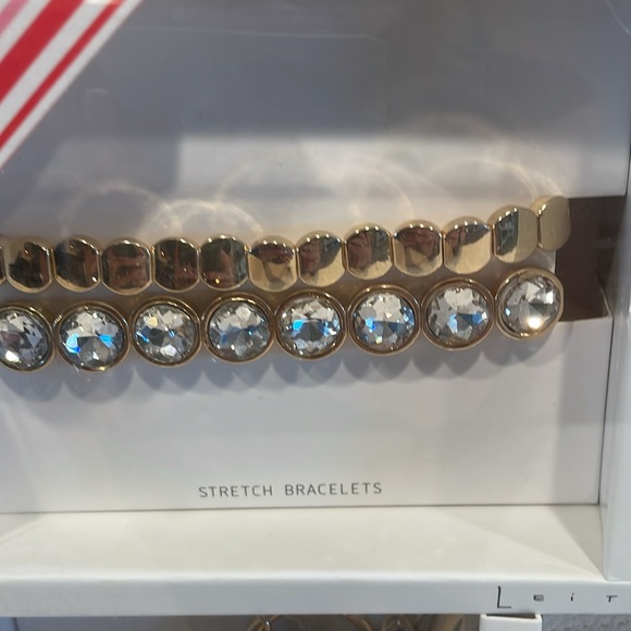 NWT Cream & Gold Accessory Gift Set - Bracelets, Dish, Wallet & Bag Charm - Picture 3 of 7